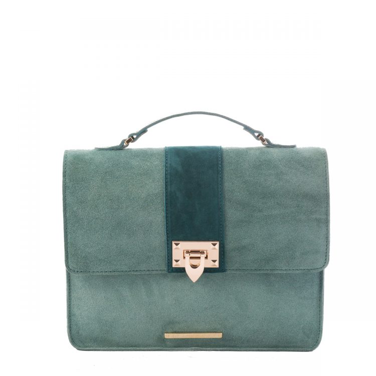 GREEN SUEDE SHOULDER BAG