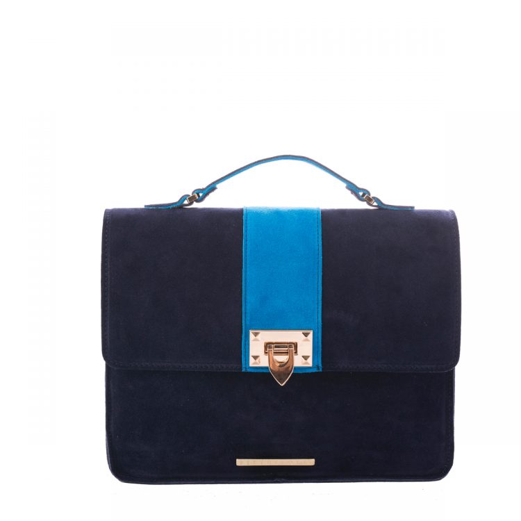 BLUE SUEDE SHOULDER BAG