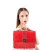 RED SUEDE SHOULDER BAG