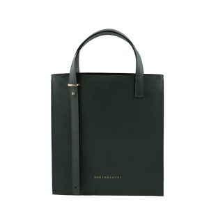 kierra mini tote leather bag-berthelotti-woman-dark green leather