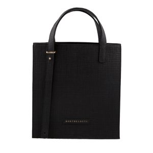 kierra tote leather bag-berthelotti-woman-black patern leather