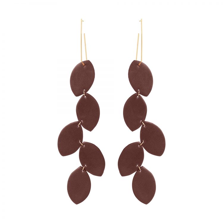 LEA LEATHER rich EARRING BERTHELOTTI