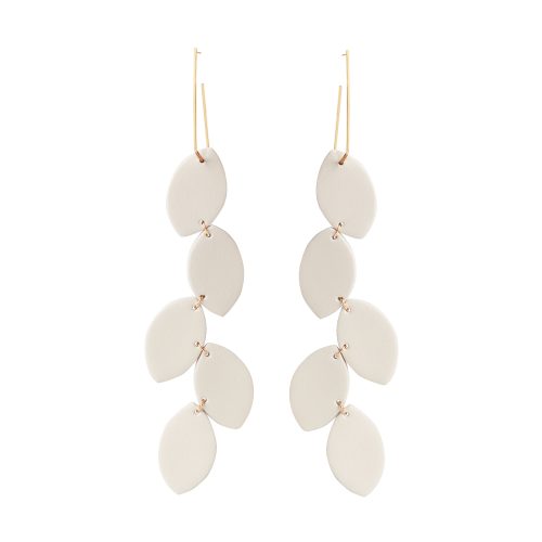 LEA LEATHER OFF-WHITE EARRING BERTHELOTTI