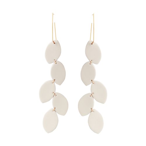 LEA LEATHER OFF-WHITE EARRING BERTHELOTTI