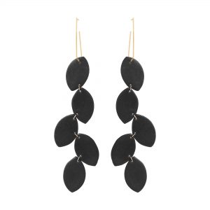 LEA LEATHER BLACK EARRING BERTHELOTTI
