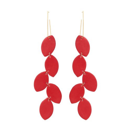 LEA LEATHER RED EARRING BERTHELOTTI