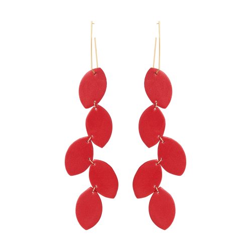 LEA LEATHER RED EARRING BERTHELOTTI