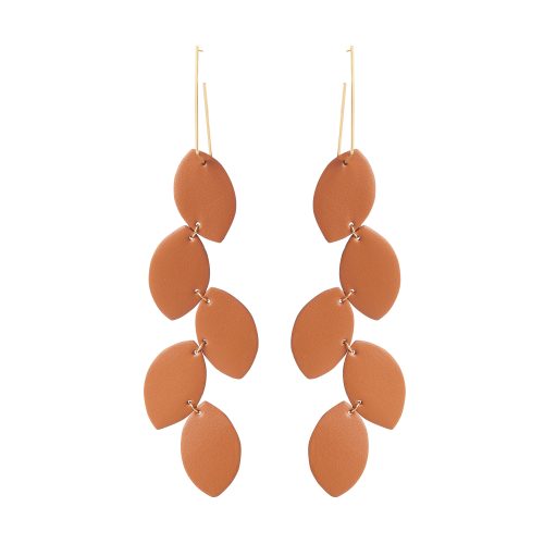 LEA LEATHER TAN EARRING BERTHELOTTI