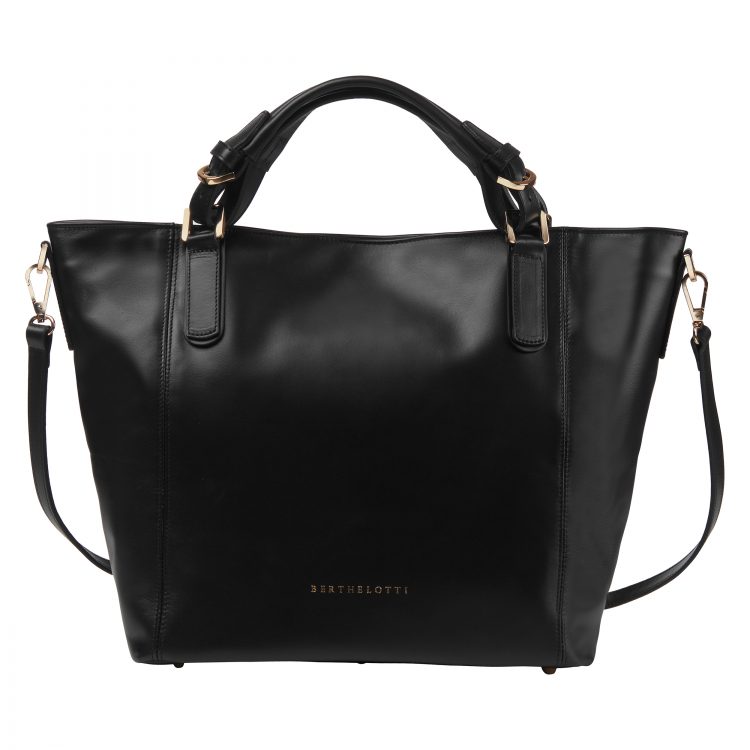 Berthelotti Black Noreen tote bag woman style fashion leather