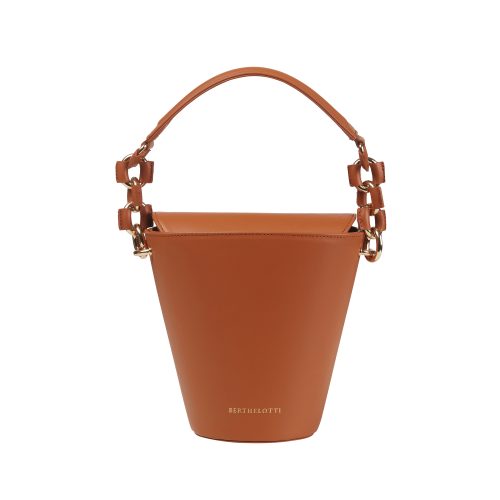 Berthelotti woman fashion tophandle Margot leather Tan bucket bag