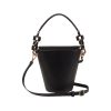 Berthelotti woman fashion tophandle Margot leather black bucket bag