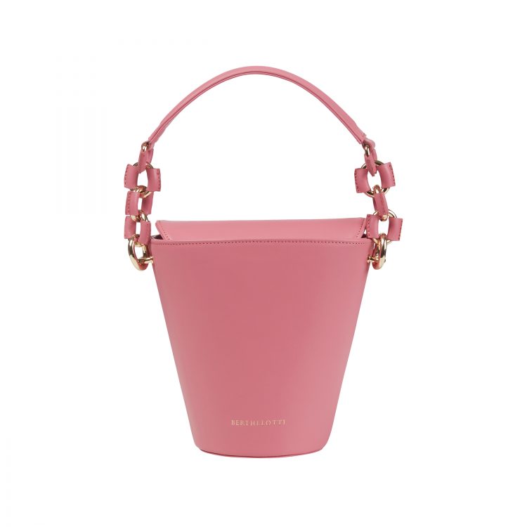 Berthelotti woman fashion tophandle Margot leather pink bucket bag