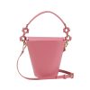 Berthelotti woman fashion tophandle Margot leather pink bucket bag