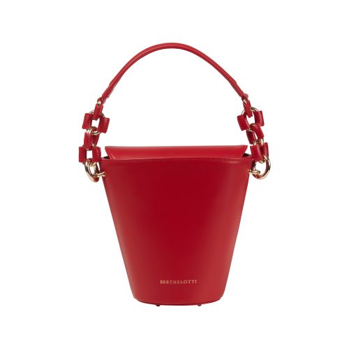 Berthelotti woman fashion tophandle Margot leather Red bucket bag