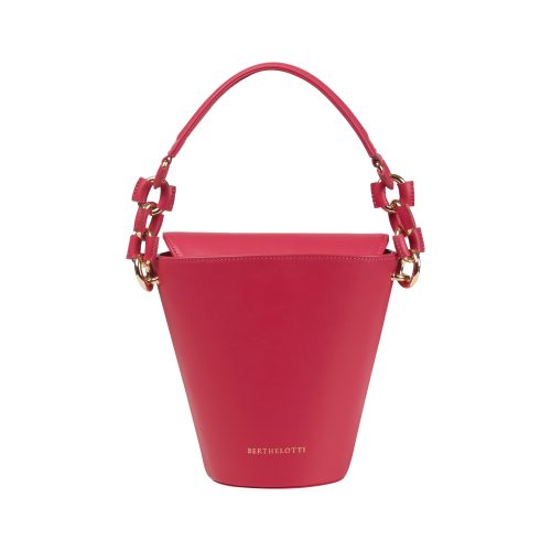 Berthelotti woman fashion tophandle Margot leather Fuchsia bucket bag