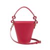 Berthelotti woman fashion tophandle Margot leather Fuchsia bucket bag