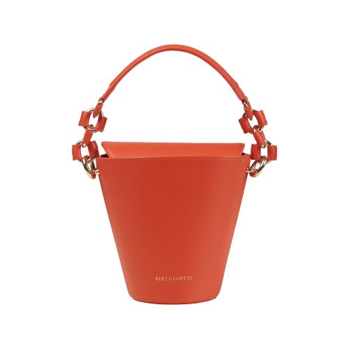 Berthelotti woman fashion tophandle Margot leather Orange bucket bag