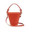 Berthelotti woman fashion tophandle Margot leather Orange bucket bag