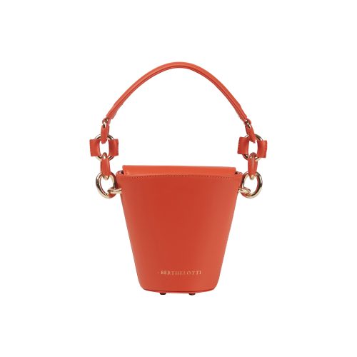 Berthelotti orange small Margot Bucket bag woman style fashion mini leather