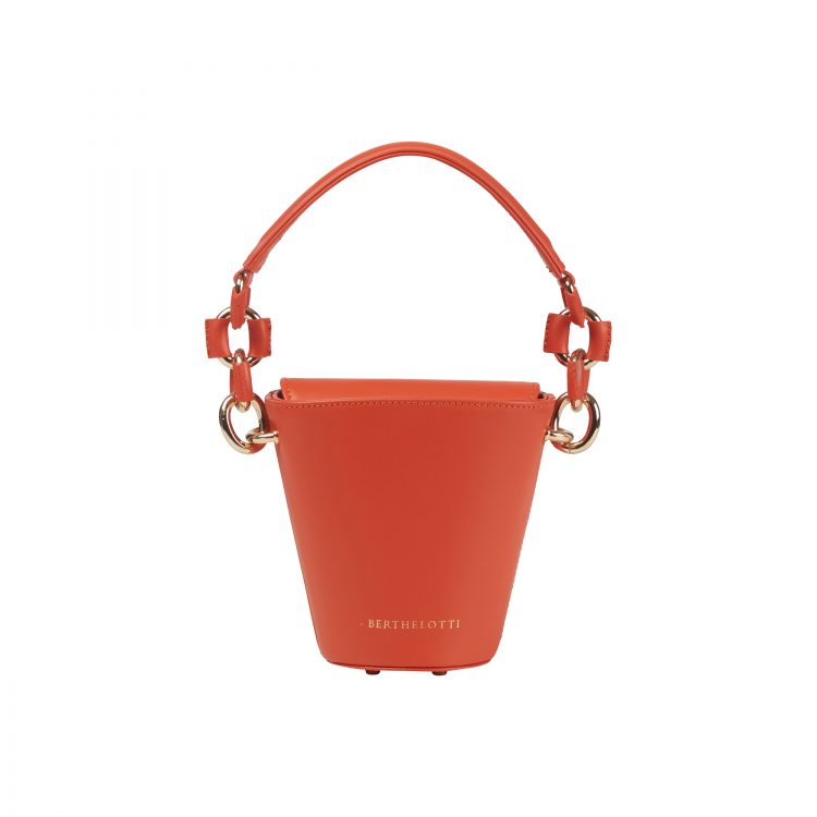 Berthelotti orange small Margot Bucket bag woman style fashion mini leather