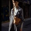Berthelotti woman fashion tophandle Margot leather Tan bucket bag